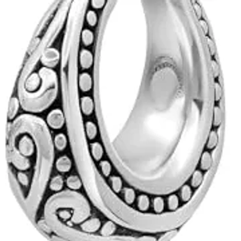 925 Sterling Silver Hoop Earrings for Women | Lightweight Oxidized Beaded Filigree Chunky Silver Earrings | Hypoallergenic Anti Tarnish Silver Hoop Earrings for Women by MAX + STONE