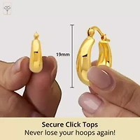 14K Yellow Gold Plated Hoop Earrings for Women with Click Top | 0.75 Inch Lightweight Chunky Round Polished 14K Gold Hoop Earrings | Hypoallergenic Gold Plated Earrings by MAX + STONE