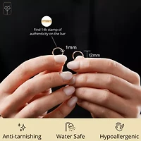 Solid 14k Gold Hoop Earrings 1mm Tube Flex Continuous in 10mm-14mm (0.4-1 Inch) Diameter Gold Hoop Earrings