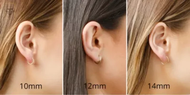 Solid 14k Gold Hoop Earrings 1mm Tube Flex Continuous in 10mm-14mm (0.4-1 Inch) Diameter Gold Hoop Earrings