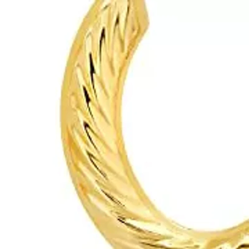 Solid 14K Gold Hoop Earrings for Women | 23mm Chunky Twist 14K Gold Hoop Earrings with Click-top Closure | Hypoallergenic Real 14 Karat Earring Hoops by MAX + STONE