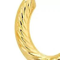 Solid 14K Gold Hoop Earrings for Women | 23mm Chunky Twist 14K Gold Hoop Earrings with Click-top Closure | Hypoallergenic Real 14 Karat Earring Hoops by MAX + STONE