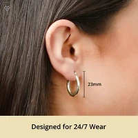 Solid 14K Gold Hoop Earrings for Women | 23mm Chunky Twist 14K Gold Hoop Earrings with Click-top Closure | Hypoallergenic Real 14 Karat Earring Hoops by MAX + STONE