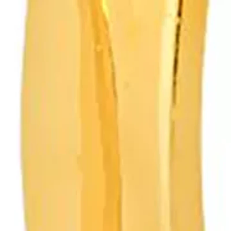 18K Yellow Gold Over Sterling Silver Vermeil High Polish Curved Hoops