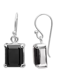 3 ct. t.w. Onyx Earrings in Sterling Silver 
