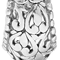 MAX + STONE Silver Filigree Earrings for Women with Click Tops | 925 Sterling Silver Earrings for Women with Anti-tarnishing Rhodium Plating | Sterling Silver Hoop Earrings