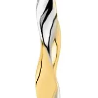 Solid 10K Gold Two Tone Earrings | 20mm Twisted Real 10K Gold Hoop Earrings for Women | Hypoallergenic 10 Karat Two Toned Earring for Women by MAX + STONE