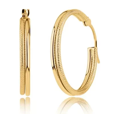 Solid 10K Gold Hoop Earrings with Secure Closure | Hypoallergenic Real 10K Gold Hoop Earrings for Women | Anti Tarnish 10 Karat Earring Hoops with Secure Closure by MAX + STONE