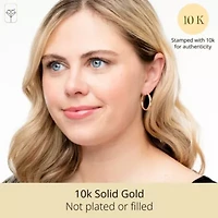 Solid 10K Gold Hoop Earrings with Secure Closure | Hypoallergenic Real 10K Gold Hoop Earrings for Women | Anti Tarnish 10 Karat Earring Hoops with Secure Closure by MAX + STONE