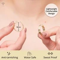 Solid 10K Gold Hoop Earrings Double Tube with Secure Closure | Hypoallergenic Real 10K Gold Hoop Earrings for Women | Anti Tarnish 10 Karat Earring Hoops with Secure Closure by MAX + STONE