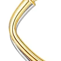 Solid 10K Gold Two Tone Earrings | 12mm Double Square Real 10K Gold Hoop Earrings for Women | Hypoallergenic 10 Karat Two Toned Earring for Women by MAX + STONE