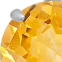 Sterling Silver Round Checkerboard Cut  3.6 ct. t.w. Citrine Lever Back Earrings (8 Millimeter)