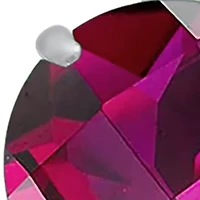 Sterling Silver Round Checkerboard Cut 4.6 ct. t.w. Lab Created Ruby Lever Back Earrings (8 Millimeter)