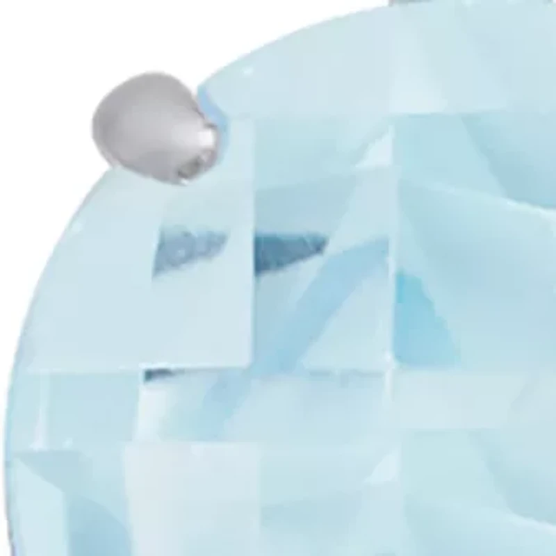 10K White Gold Round Checkerboard Cut 2.6 ct. t.w. Aquamarine Lever Back Earrings (8 Millimeter)