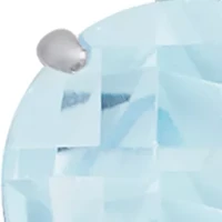 10K White Gold Round Checkerboard Cut 2.6 ct. t.w. Aquamarine Lever Back Earrings (8 Millimeter)