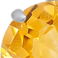 10K White Gold Round Checkerboard Cut 3.6 ct. t.w. Citrine Lever Back Earrings (8 Millimeter)