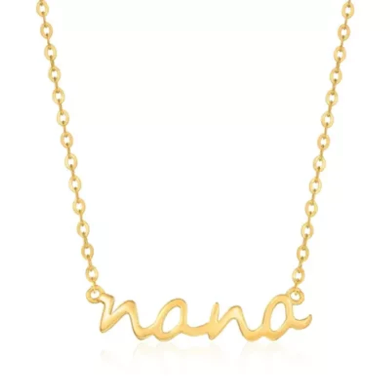 14k Yellow Gold nana Script Necklace