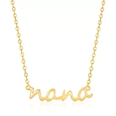 14k Yellow Gold nana Script Necklace