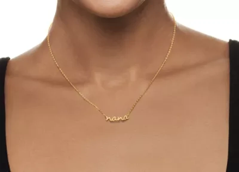 14k Yellow Gold nana Script Necklace