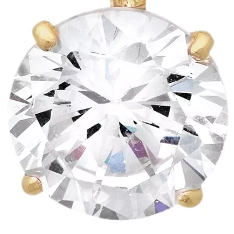 14k Yellow Gold 8mm Cubic Zironia Pendant