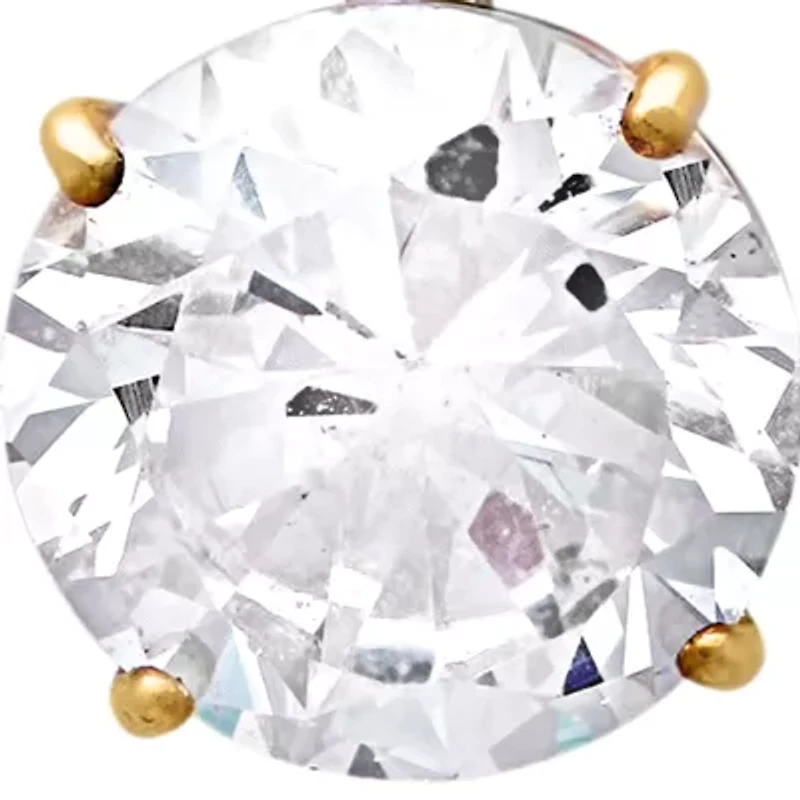 14k Yellow Gold 7mm Cubic Zirconia Pendant