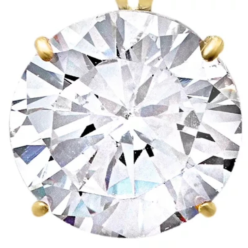 14k Yellow Gold 9mm Cubic Zirconia Pendant