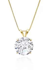 14k Yellow Gold 9mm Cubic Zirconia Pendant