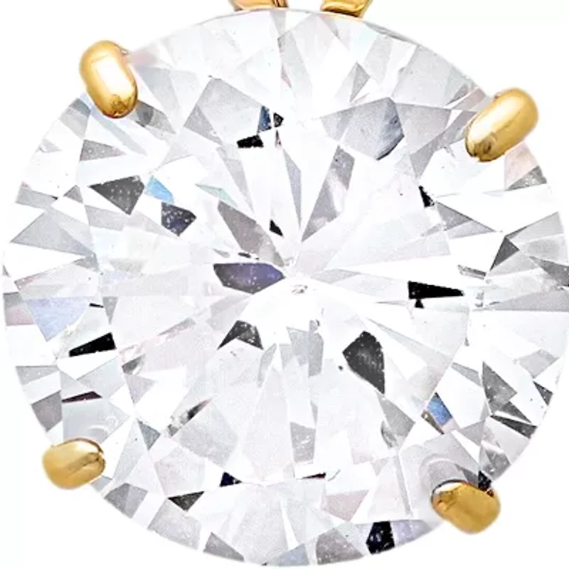 14k Yellow Gold 10mm Cubic Zirconia Pendant