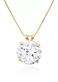14k Yellow Gold 10mm Cubic Zirconia Pendant