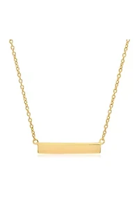 18K Yellow Gold Over Sterling Silver Vermeil Horizontal Bar Necklace