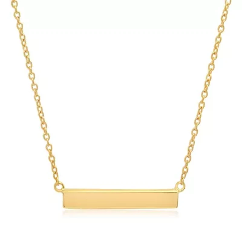 18K Yellow Gold Over Sterling Silver Vermeil Horizontal Bar Necklace