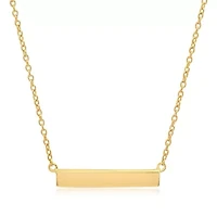 18K Yellow Gold Over Sterling Silver Vermeil Horizontal Bar Necklace