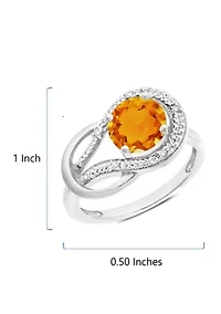 10K White Gold Citrine and 1.7 ct. t.w. Diamond Accent Ring