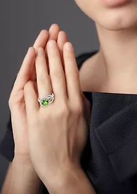 10K White Gold Peridot and 1.7 ct. t.w. Diamond Accent Ring
