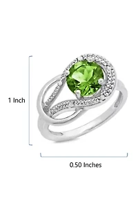 10K White Gold Peridot and 1.7 ct. t.w. Diamond Accent Ring