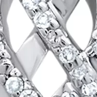 1/4 ct. t.w. Genuine Diamond Infinity Loop Pendant Necklace and Lever Back Drop Earrings Set in Sterling Silver 