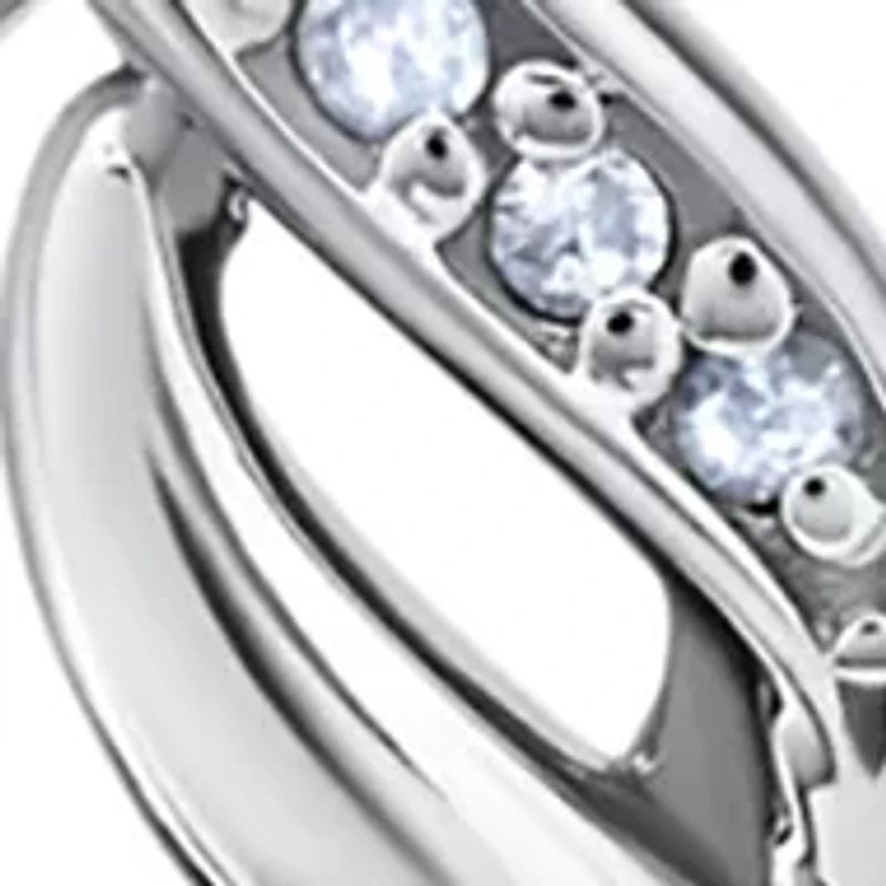 1/10 ct. t.w. Genuine Diamond Eternity Pendant Necklace and Dangle Earrings Set in Sterling Silver 