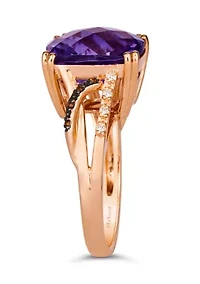 6.25 ct. t.w. Grape Amethyst™, Chocolate Diamonds®, Nude Diamonds™ Ring 14K Strawberry Gold®