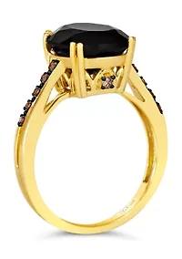 3.87 ct. t.w. Onyx, Nude Diamonds™, 1/20 Chocolate Diamonds® Ring 14K Honey Gold™