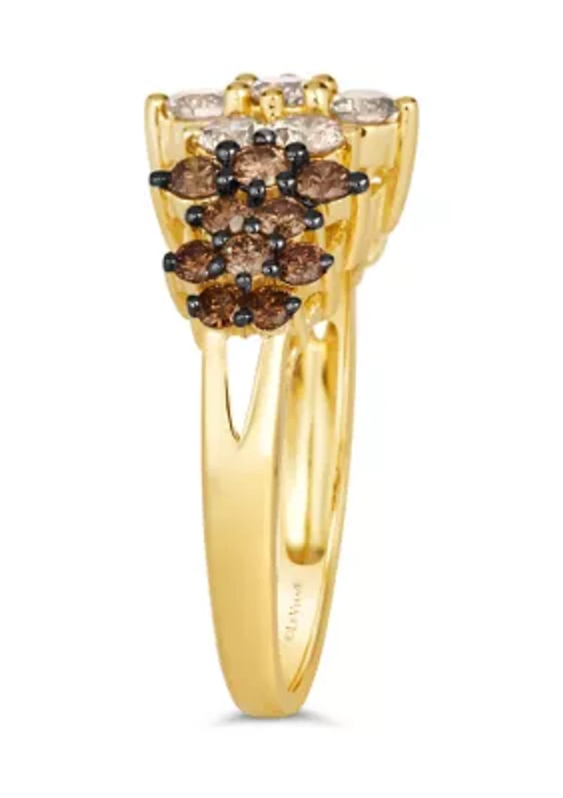 Ombré Ring featuring 1.36 ct. t.w. Chocolate Diamonds® set 14K Honey Gold™