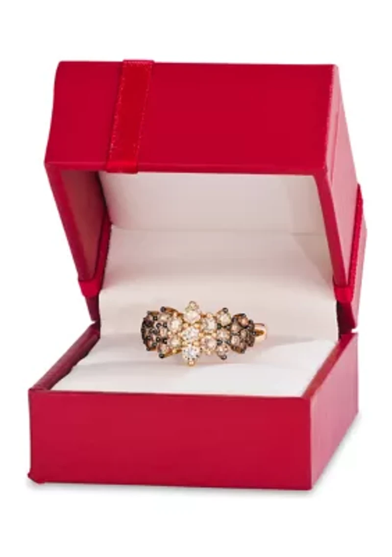 Ombré Ring featuring 1.36 ct. t.w. Chocolate Diamonds® set 14K Honey Gold™