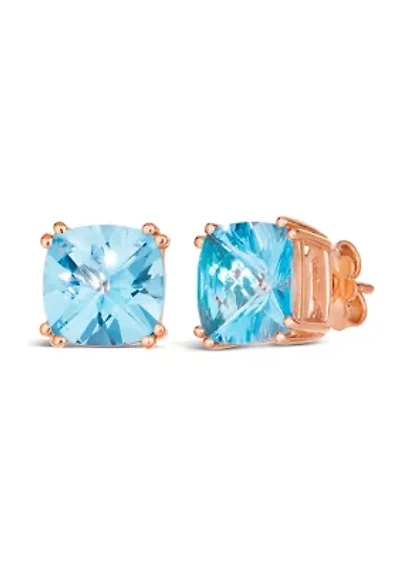 8.5 ct. t.w. Ocean Blue Topaz™ Earrings in 14K Strawberry Gold® Plated 925 Sterling Silver