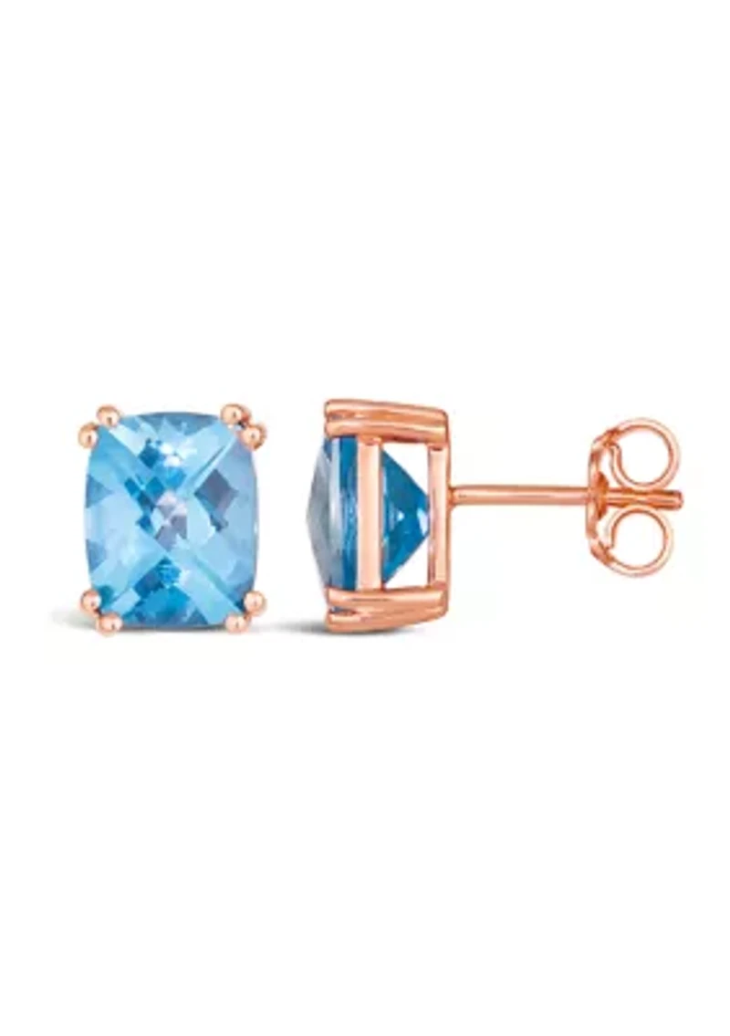 5.63 ct. t.w. Ocean Blue Topaz™ Earrings in 14K Strawberry Gold® Plated 925 Sterling Silver 