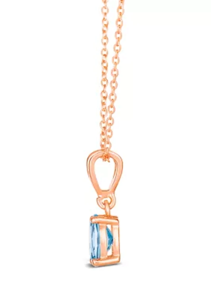 1 ct. t.w. Ocean Blue Topaz™ Pendant Necklace in 14K Strawberry Gold® Plated 925 Sterling Silver