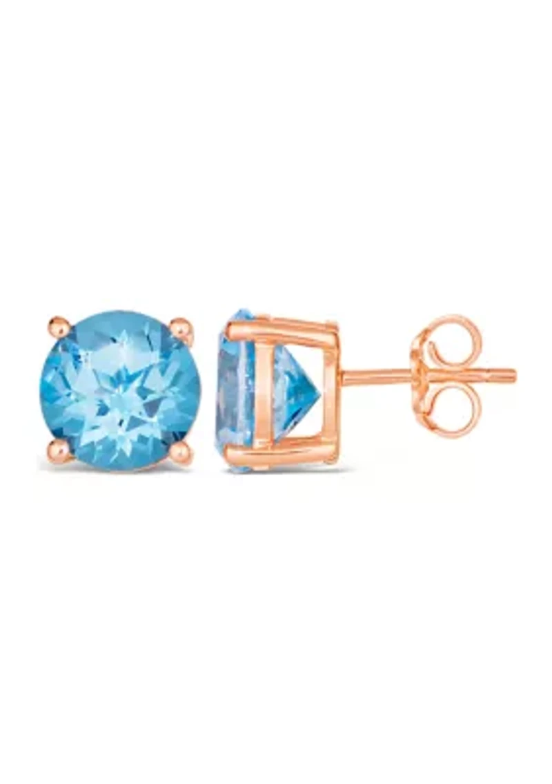 7.38 ct. t.w. Ocean Blue Topaz™ in 14K Strawberry Gold® Plated 925 Sterling Silver