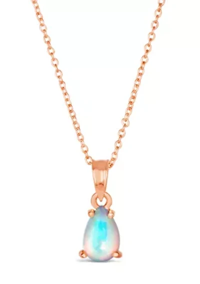 Opal Pear Pendant Necklace in Gold Over Sterling Silver