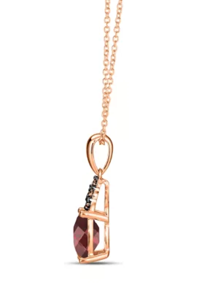 1/10 ct. t.w. Diamond and 3.85 ct. t.w. Rhodolite Pendant Necklace and Earrings Set in 14K Honey Gold™