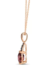 1/10 ct. t.w. Diamond and 3.85 ct. t.w. Rhodolite Pendant Necklace and Earrings Set in 14K Honey Gold™