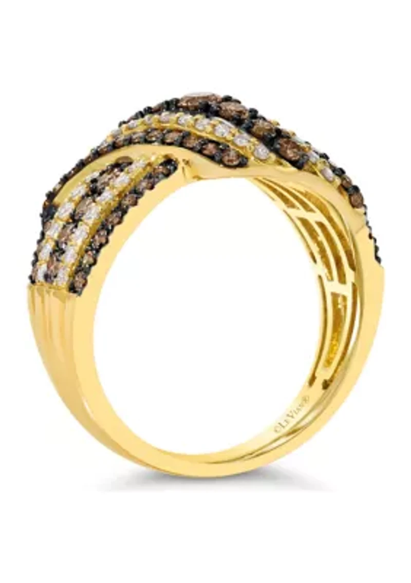 Ring featuring 1.2 ct. t.w. of Chocolate Diamonds® and Nude Diamonds™ set 14K Honey Gold™