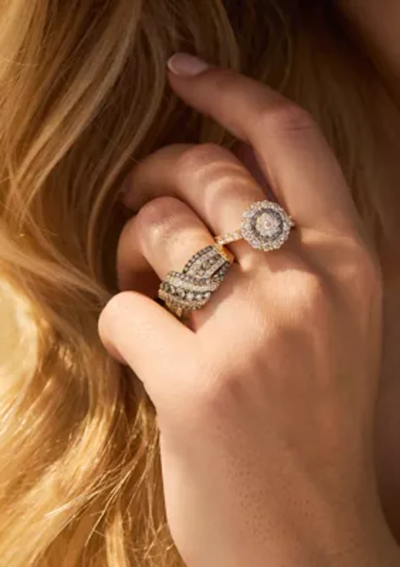 Ring featuring 1.2 ct. t.w. of Chocolate Diamonds® and Nude Diamonds™ set 14K Honey Gold™